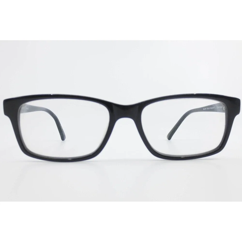 B.U.M. Equipment Composed Black Rectangular Eyeglasses 53-17-140 Mens Womens